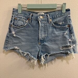 Agolde Distressed Denim Shorts Size 25
